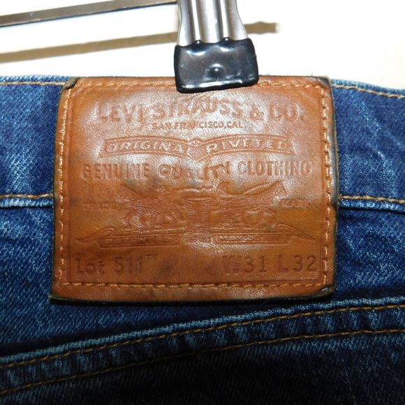 Levi's Premium 511 Big E Casual Denim Blue 5 Pocket Faded Jeans Size 31x32 - Picture 3 of 12
